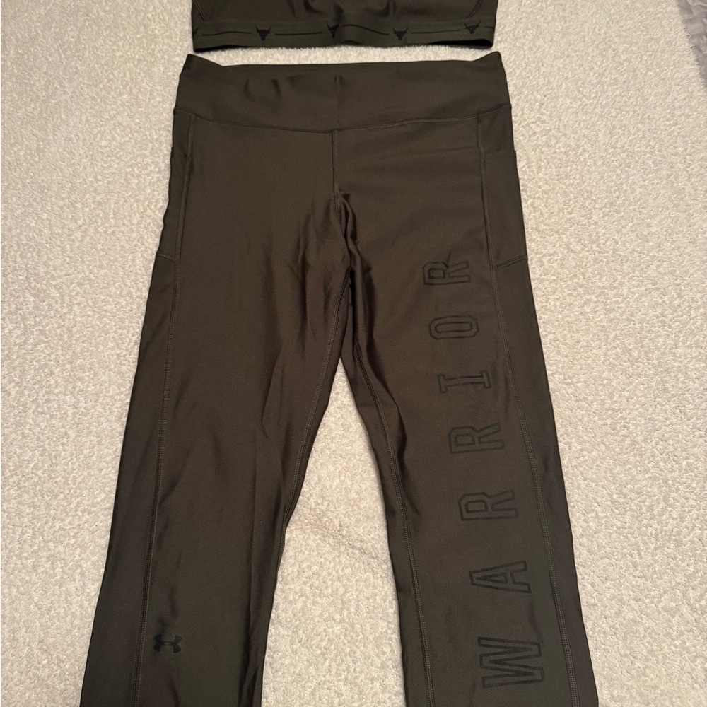 Under Armour Dark Green Sports bra and leggings